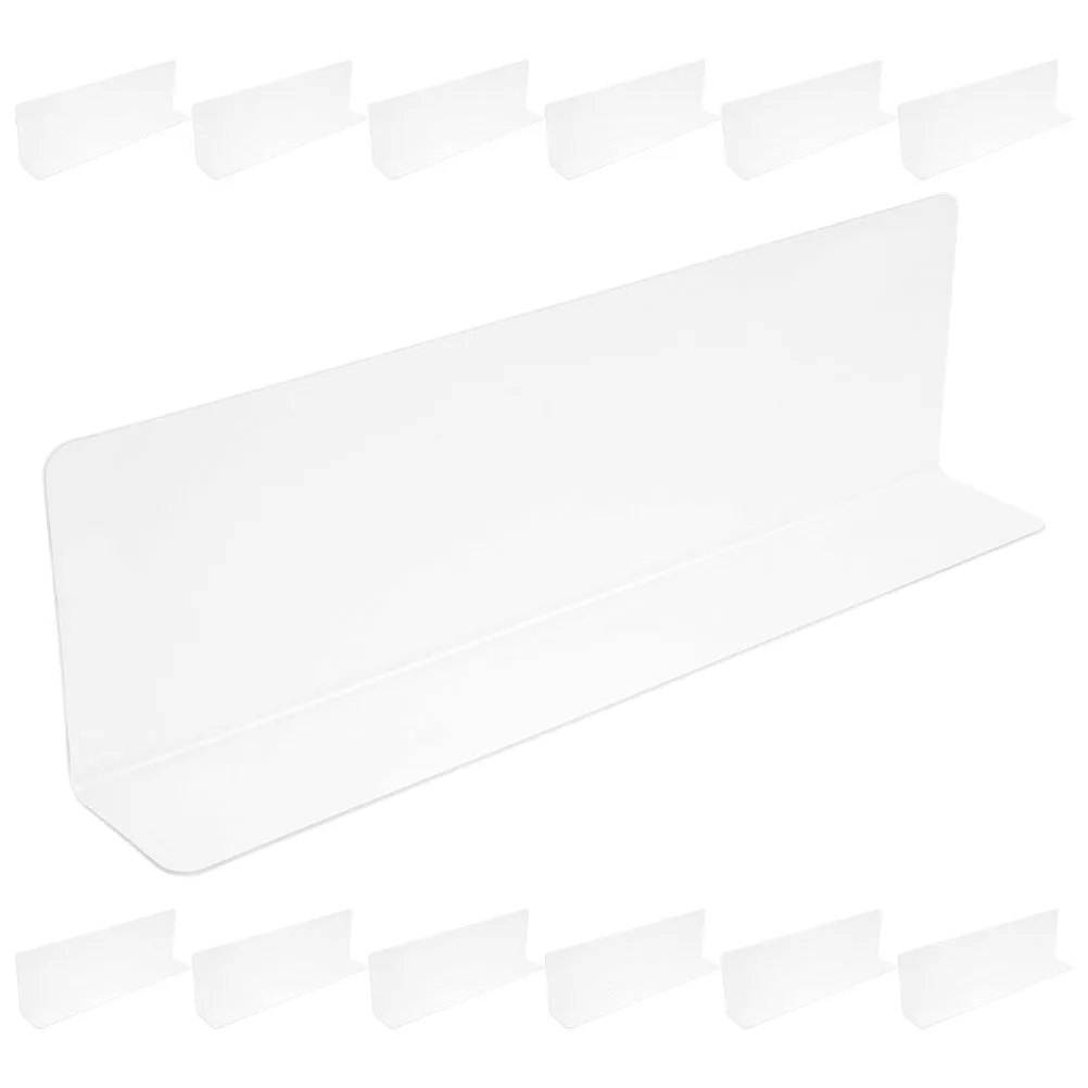 

20pcs Clear PVC L Shape Shelf Dividers for Closet Cabinet Storage Retail Shelving Wire Dresser Cardboard Box Partition