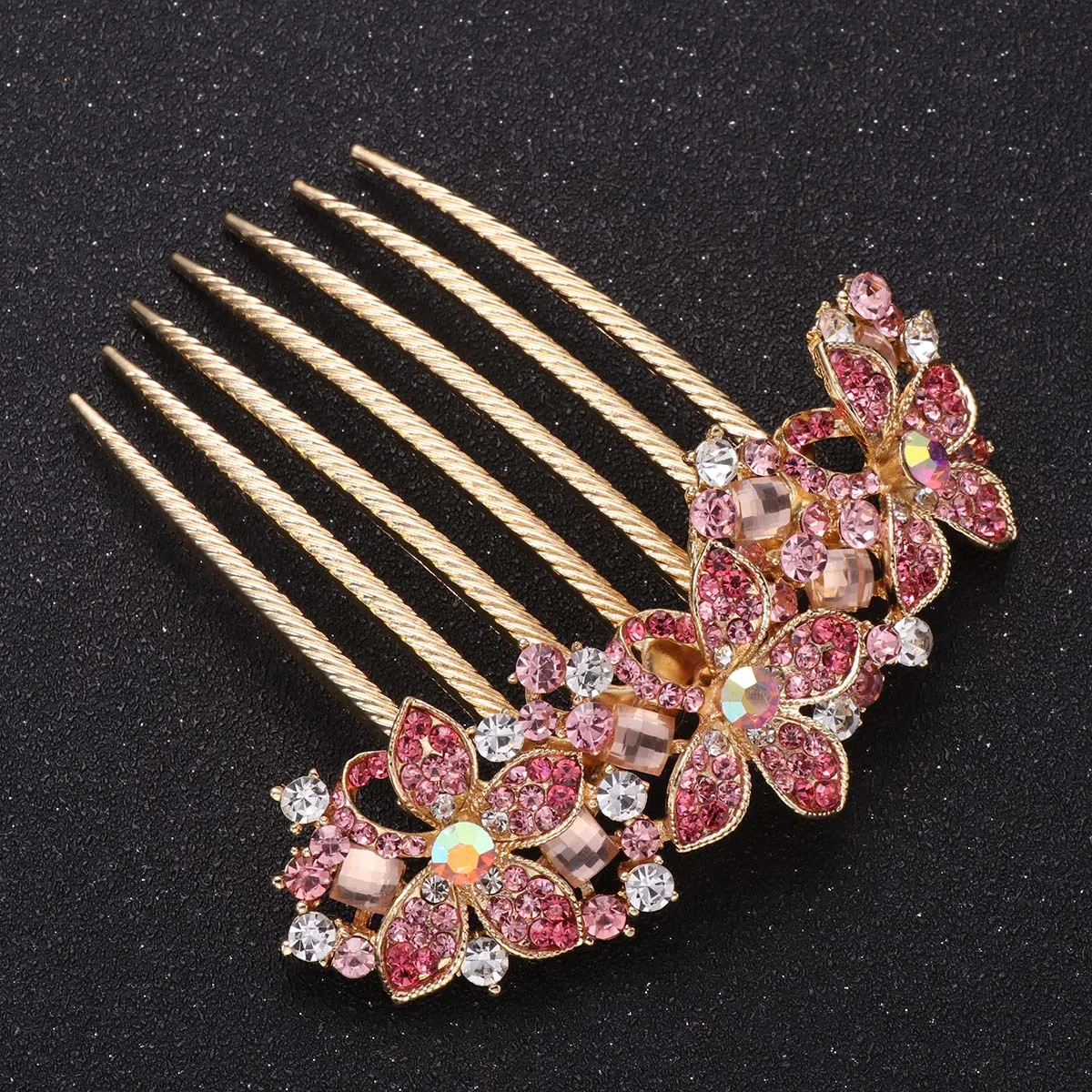 

Elegant Crystal Hair Comb Rhinestone Headdress Women Headpiece Hair Accessories Insert Comb Durable Fashionable Wedding Party