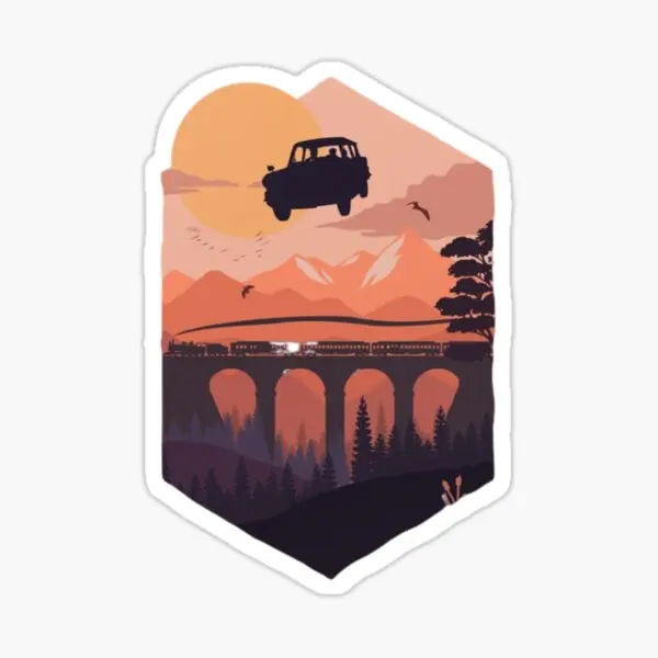 

Силуэт автомобиля закат небо 5 шт. наклейки для мультфильмов милые детские наклейки на стену автомобиль гостиная чемодан печать декор искусство окно комната