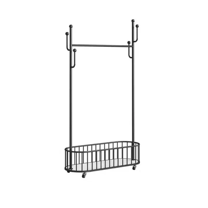 

Wooden coat rack Storage rack Metal with wheels