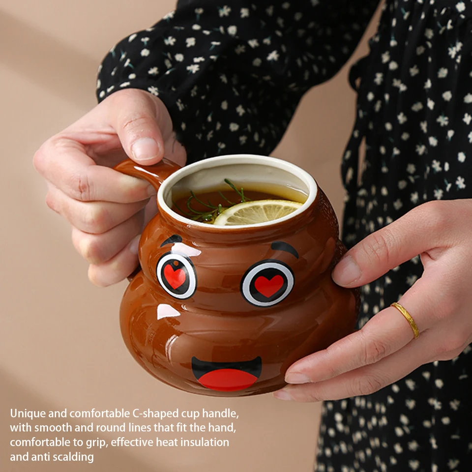 Poop Ceramic Cup,480ml Creative Coffee Cups with Spoon for Home  Offices,Naughty Prank Drinkware Mug for Birthday Christmas Gift -  AliExpress 15