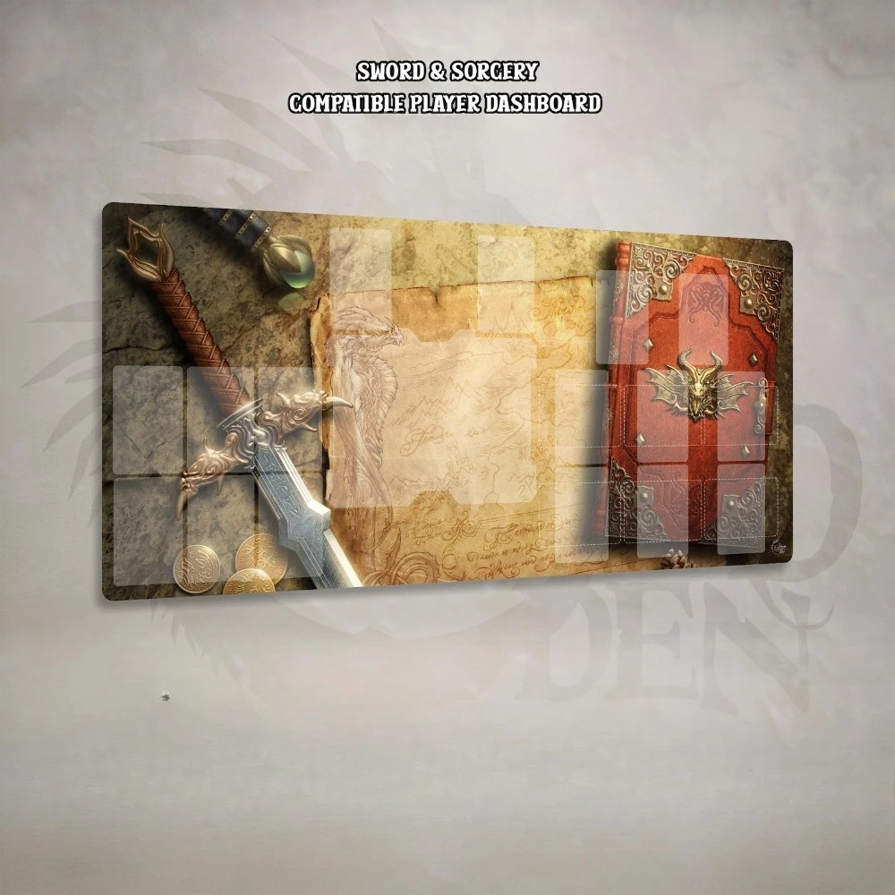 Sword & Sorcery Compatible Player Dashboard, tapis de bureau, organiseurs de bureau et plateaux, tapis de souris