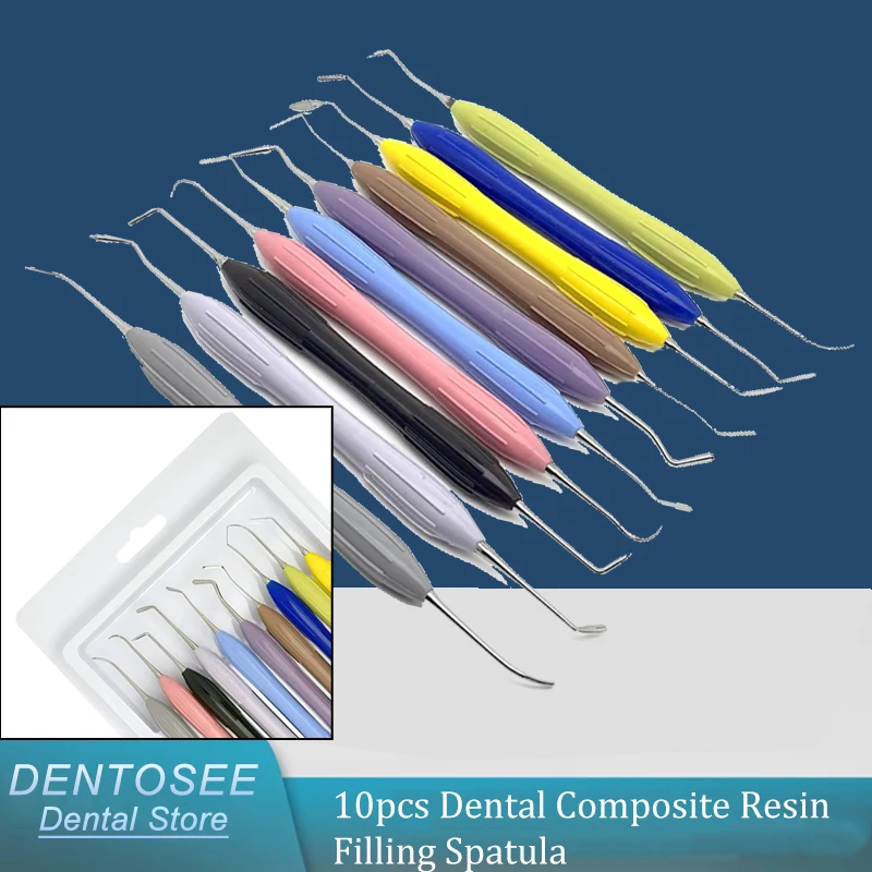 

1Set Dental Resin Filler Tool Kit with Silicone Non-Slip Handle Aesthetic Restoration Spatula for Dentistry Durable & Precise