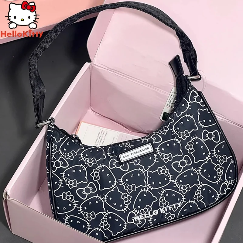 

Sanrio Hello Kitty Y2K Shoulder Bag Pouch Kuromi Cartoon Handbag My Melody Women's Fashion Packet Anime Purse Underarm Bagpack