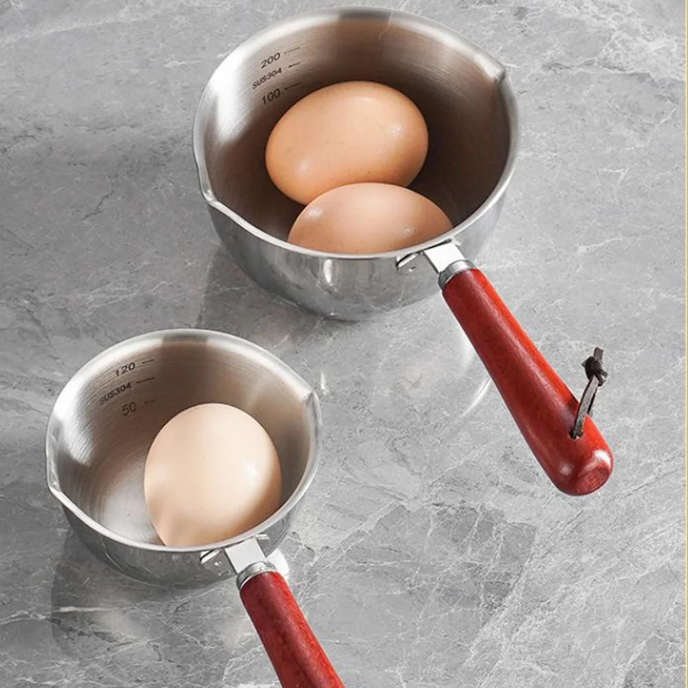 Small Stainless Steel Sauce= Pan Butter Warmer Oil Pouring Pot Milk Pan With Spout, Induction Gas Electric Compatible 150–500 Ml
