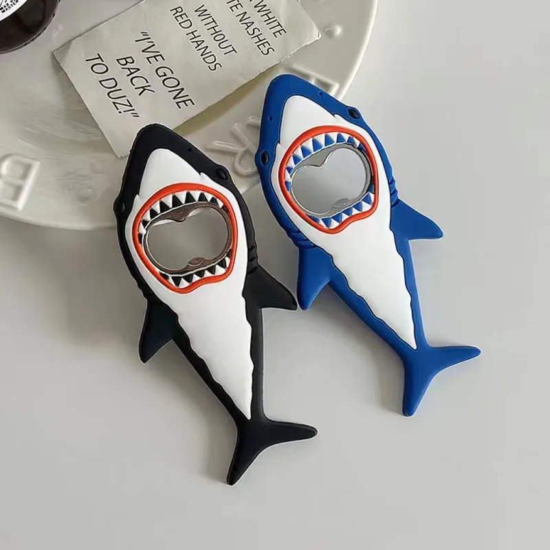 만화 상어 냉장고 스티커, 맥주 병따개, 창의적인 강력한 마그네틱 메시지 스티커, 주방 용품, 홈 데코, 1 개