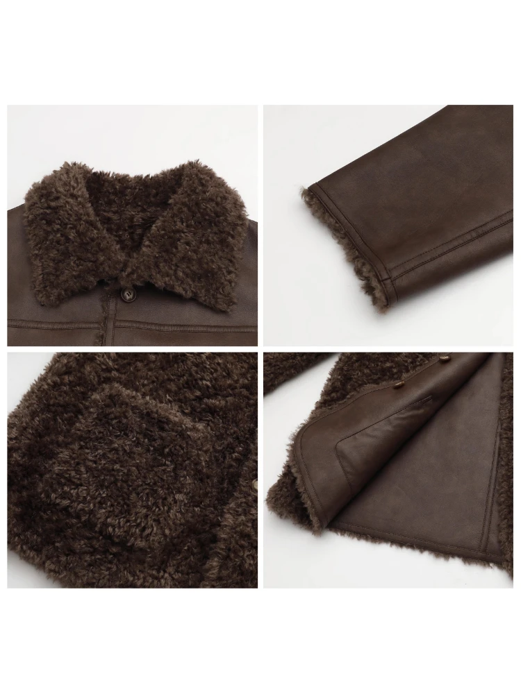 CHIC VEN Vrouwen Kunstleer Jas Jas Losse Casual Omkeerbare Mid Lengte Overjas Retro Dames Bovenkleding Herfst Winter 2025