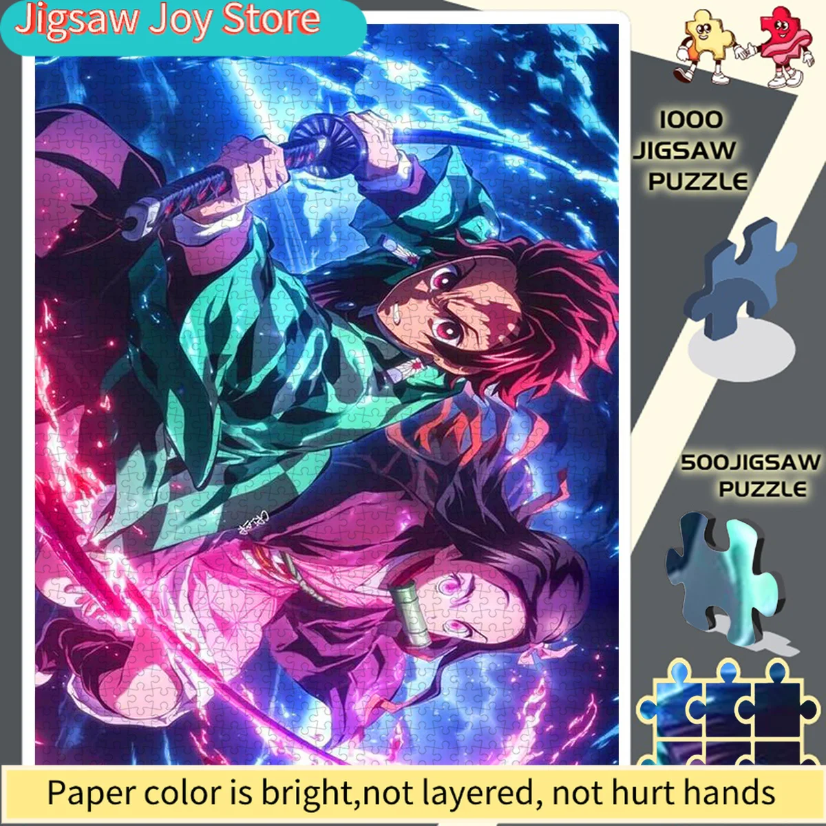 

Puzzles, Paper Puzzles, Puzzles, Adult Puzzles, Large Puzzles, Featuring Cool Effects from The Demon Slayer Sibling Battle, Su