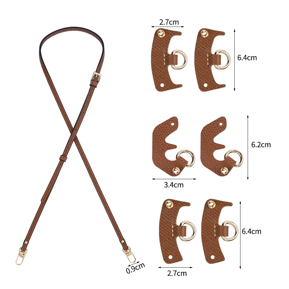 Leather Shoulder Strap Punch-free Genuine Leather Strap Set Transformation  Accessories for Longchamp Mini Bag Straps