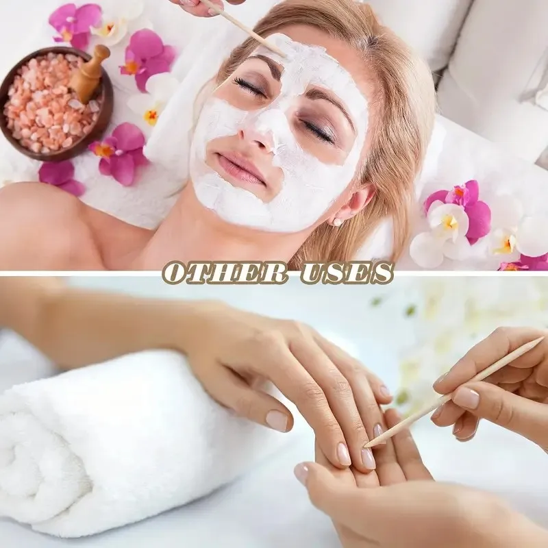 100 قطعة من أعواد توزيع الشمع الخشبية الفاخرة - حجم صغير لإزالة شعر الحواجب والشفاه والأنف غير المعطرة للسبا المنزلية