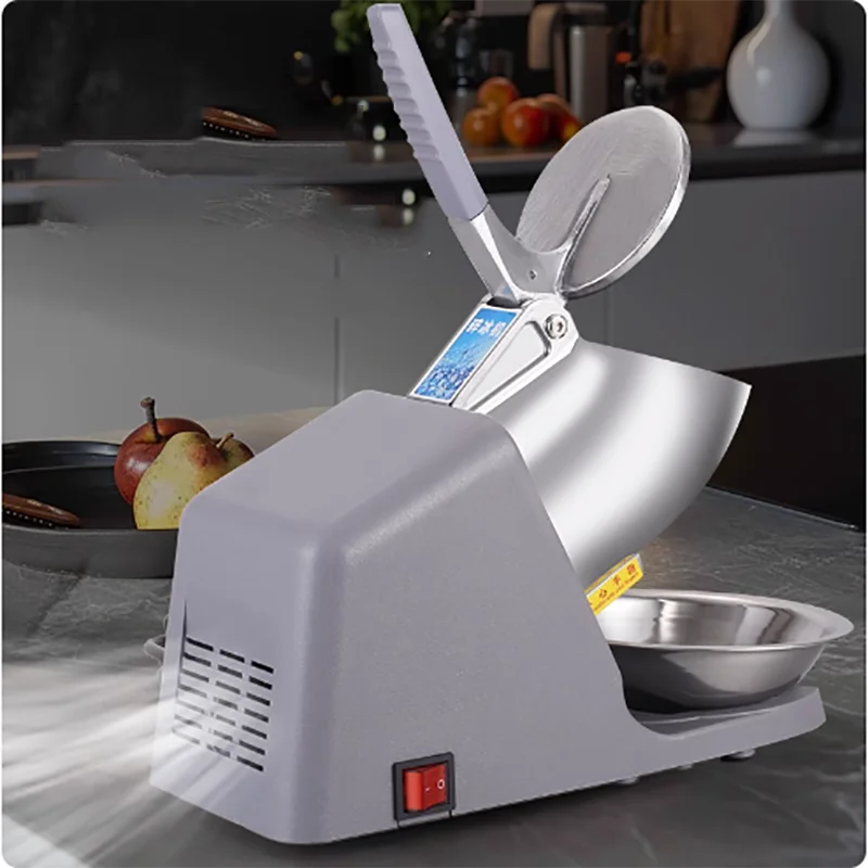 Ice Shaver Prevent Splash Electric Two Blades Snow Cone Maker Stainless Steel Shaved Ice Machine Commercial Ice Crushers