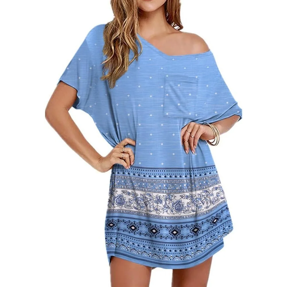

Womens Tshirt Nightgown Cotton V Neck Sleepshirts Comfy Casual Nightshirt for Women L