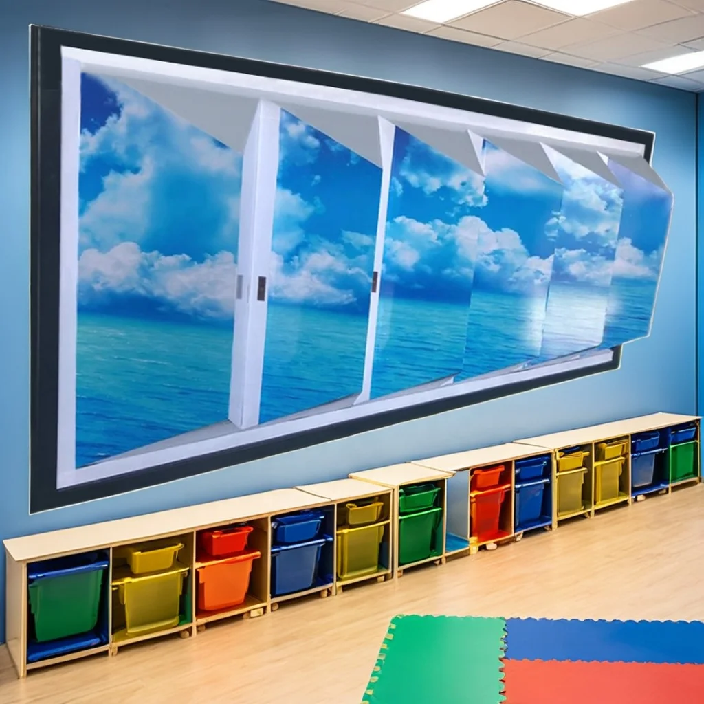 الوهم البصري يفتح الباب إلى البحر، لوحة ثلاثية الأبعاد ثلاثية الأبعاد للجدران، عرض علمي، ألعاب علمية، ألعاب تفاعلية #6