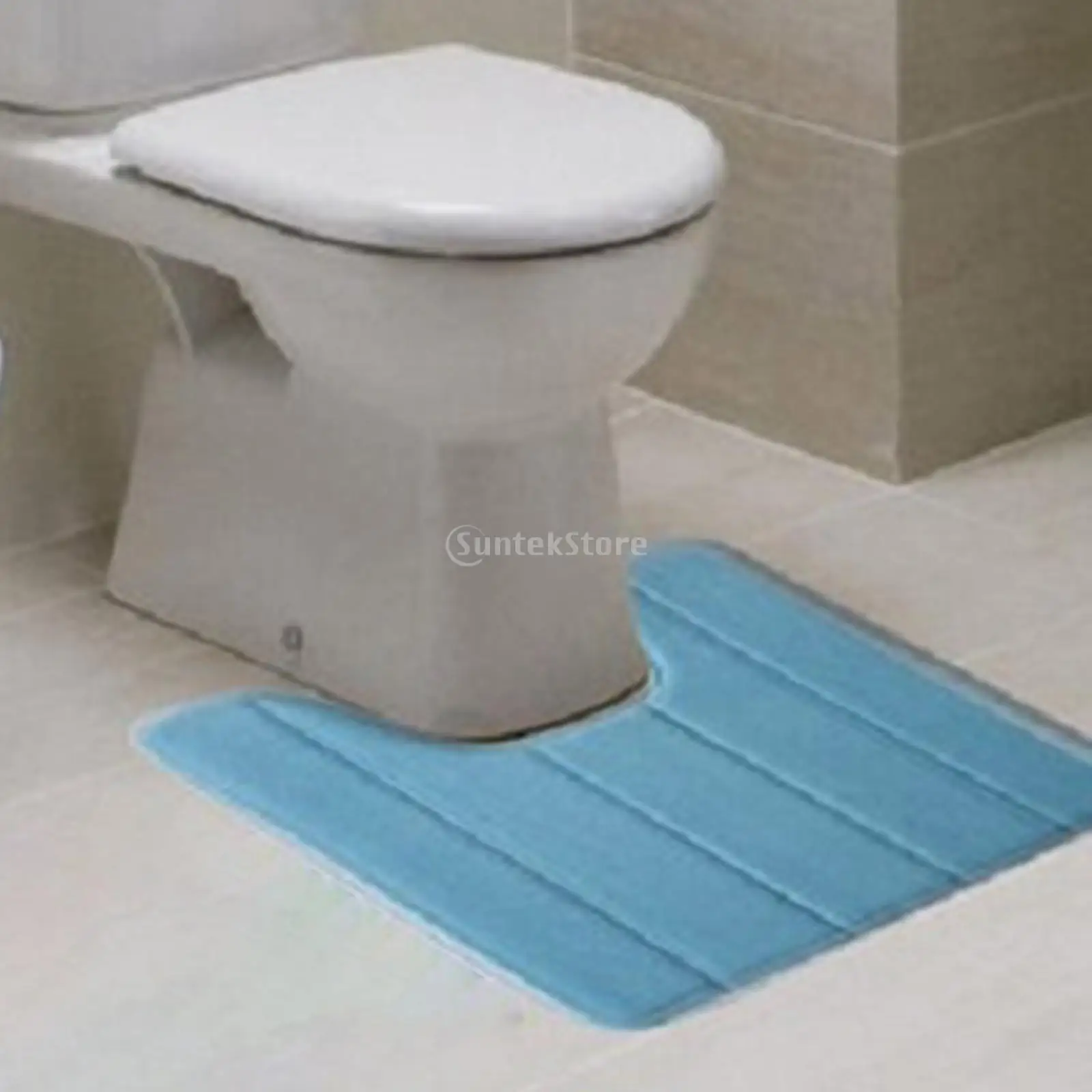 Absorbent Bath Mat Rug Washable U shape Household Durable for Home Decoration Soft Non Slip Toilet Pedestal Rug Shower Floor Mat