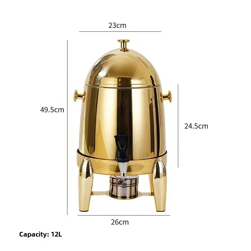 12L Buffet Supplies Gold Stainless Steel Beverage Dispenser Hot Coffee Chafer Urn