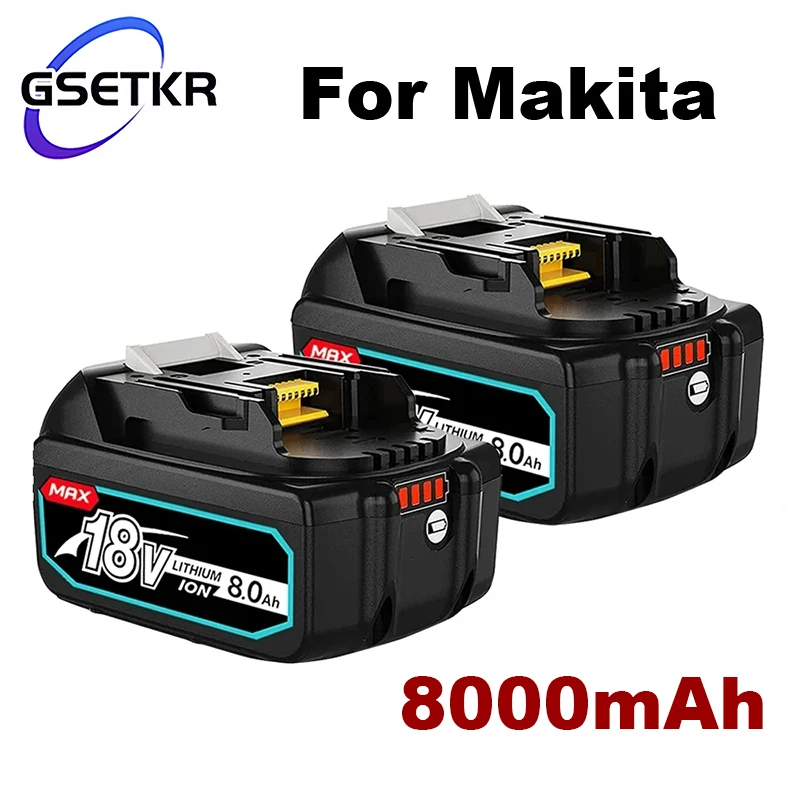 

Genuine With Charger BL1860 Rechargeable Battery 18V 8000mAh Lithium Ion for Makita 18v Battery 8Ah BL1850 BL1880 BL1860B LXT400