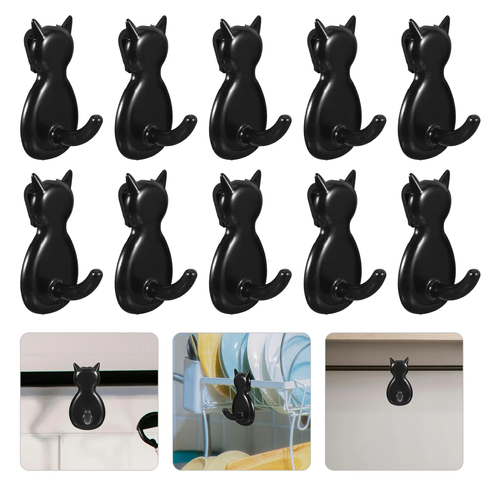 

10Pcs Plastic Hooks J Shaped for Wire Shelf Grid Hanging Installation Kitchen Bedroom Office Storage Organizer Utility