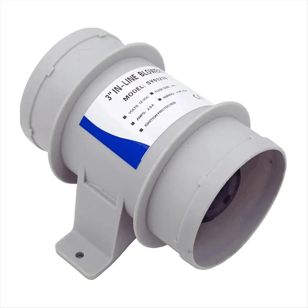 

3 Inch In-Line Blowers Boat Bilge Blower Cool Fan Marine Cabin Ventilation 12V,RV and Marine Accessories