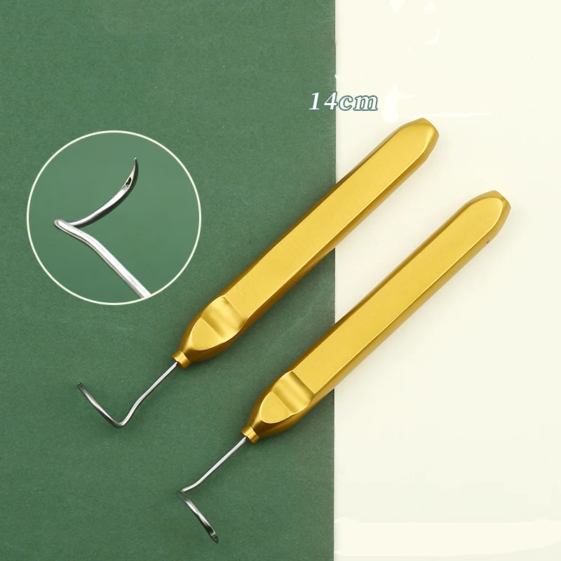 Thread Carving Needle V Guide Needle Face Lift Surgical Tool Cosmetic Plastic Opener Left And Right Small Gold Hook