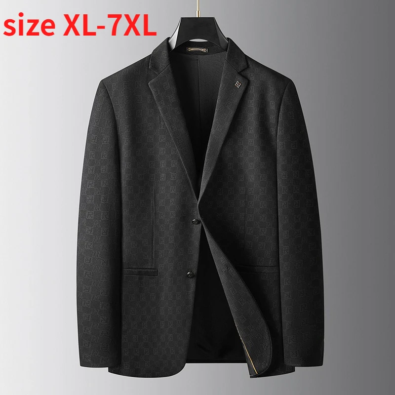 New Arrival Suepr Large Autumn High Quality Fashionable Casual Printed Suit Jacket Men's Plus Size L XL XXL XXXL 4XL 5XL 6XL 7XL