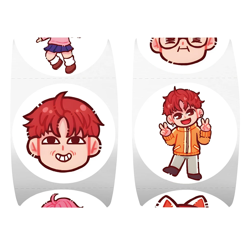 500 pçs anime bonito dangadan adesivos rolo crianças diy dos desenhos animados decalques de vedação notebook guitarra bicicleta decoração adesivo recompensa presente