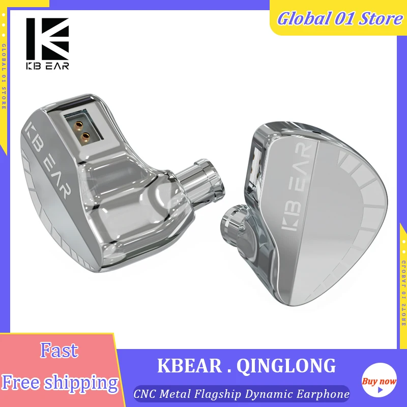 

KBEAR Qinglong Earphone PU+PEEK Double Layer Composite Diaphragm Dynamic IEM Metal CNC Earbud 2Pin 0.78mm Cable HiFi Headphone