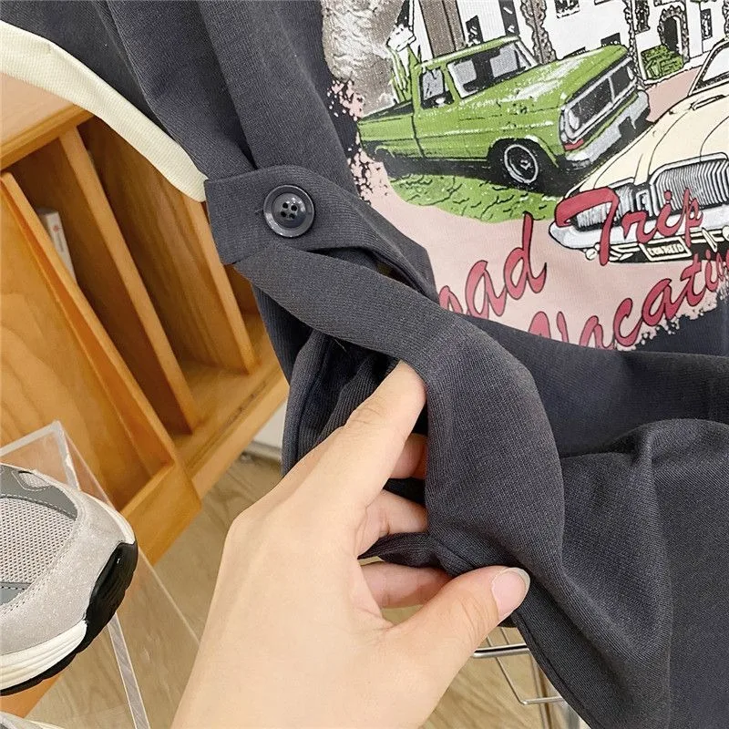 T-shirt larghe con stampa casual estiva da donna Mini abito 2025 Abiti a maniche corte con lettera di nuova moda Comodo abbigliamento con o-collo