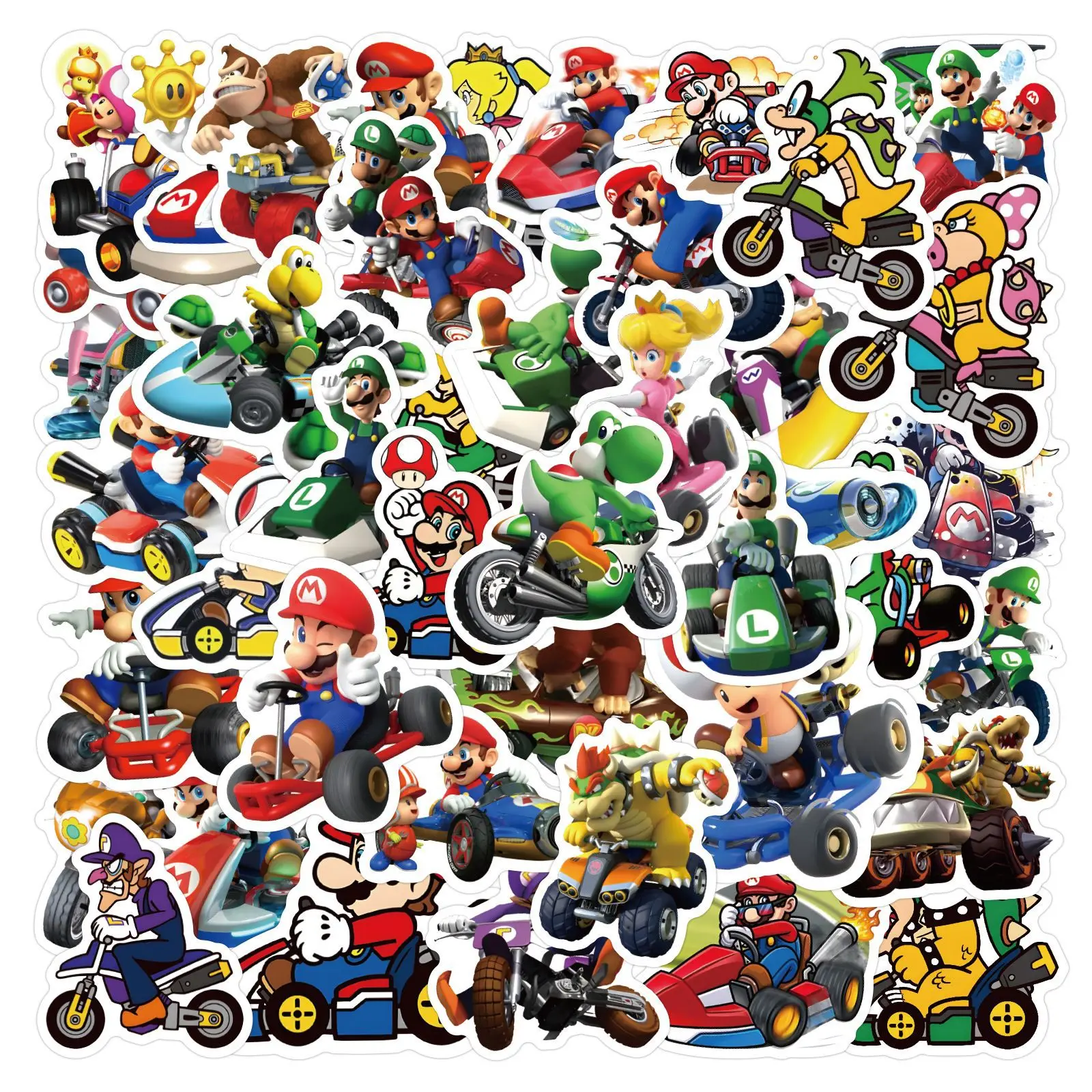 2023 New 50pcs Classic Game Super Mario Graffiti Skateboard Notebook Waterproof Sticker