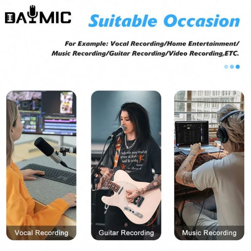 DAYMIC DM202 Professional Studio Recording 2 Input 2 Output USB Sound Card Audio Interface Mixer