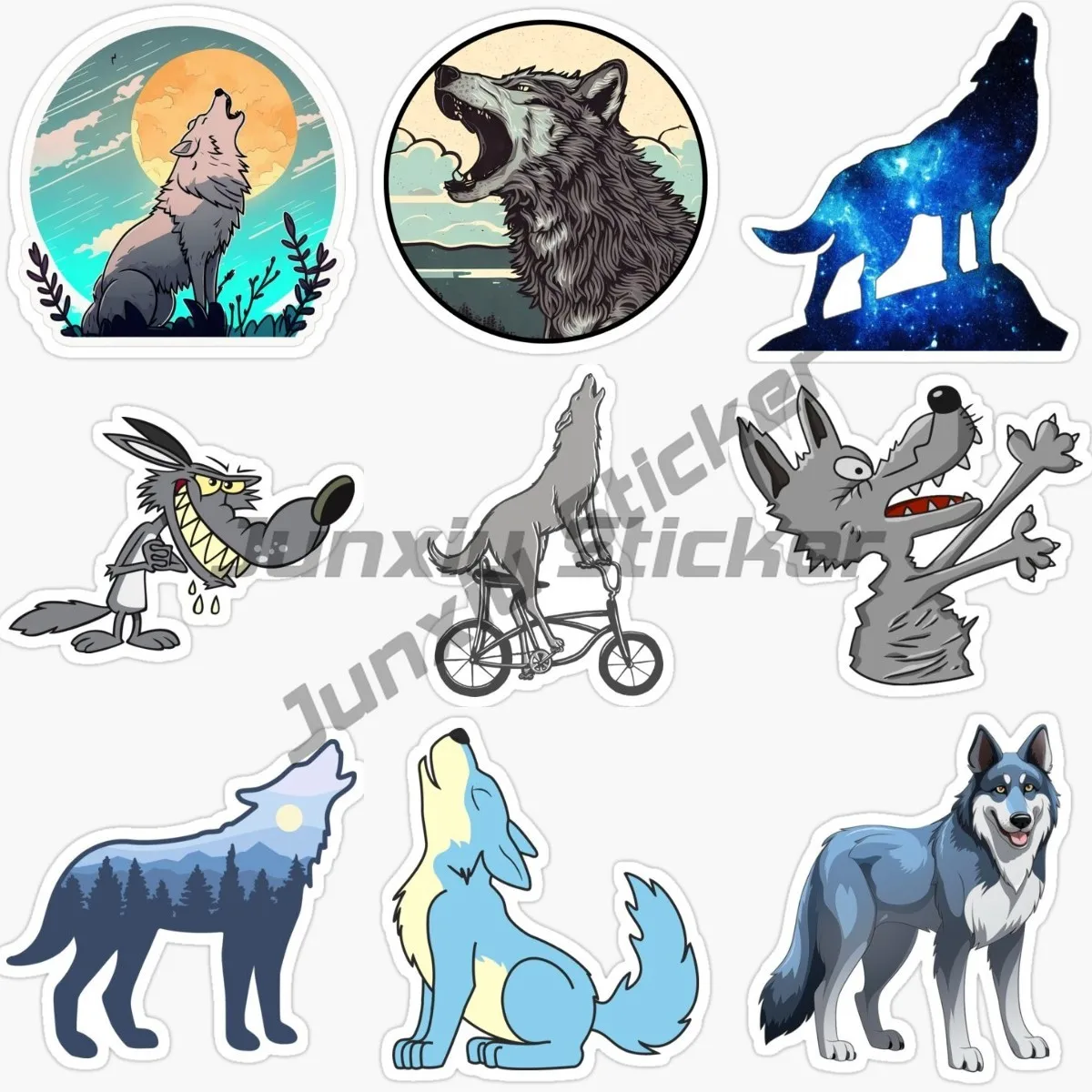 Wolf Howls Up To The Sky Looking Up At The Sky Wolf Car Sticker Are Made of Vinyl Waterproof Sunscreen with High-quality Decal