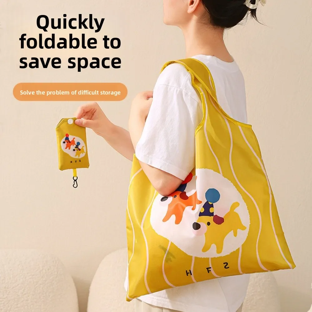 New Cartoon Animals Shopping Bag Lightweight Large Capacity Eco-Friendly Bag Foldable Cute Storage Bag Daily Use