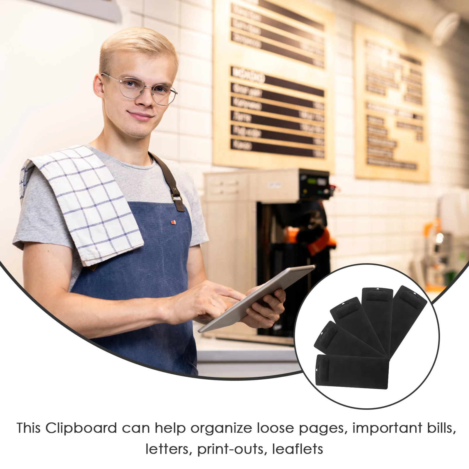 

5Pcs Plastic Small Clipboard Menu Bill Clipboards Reusable Board Office Paper File Organizer Document Clip