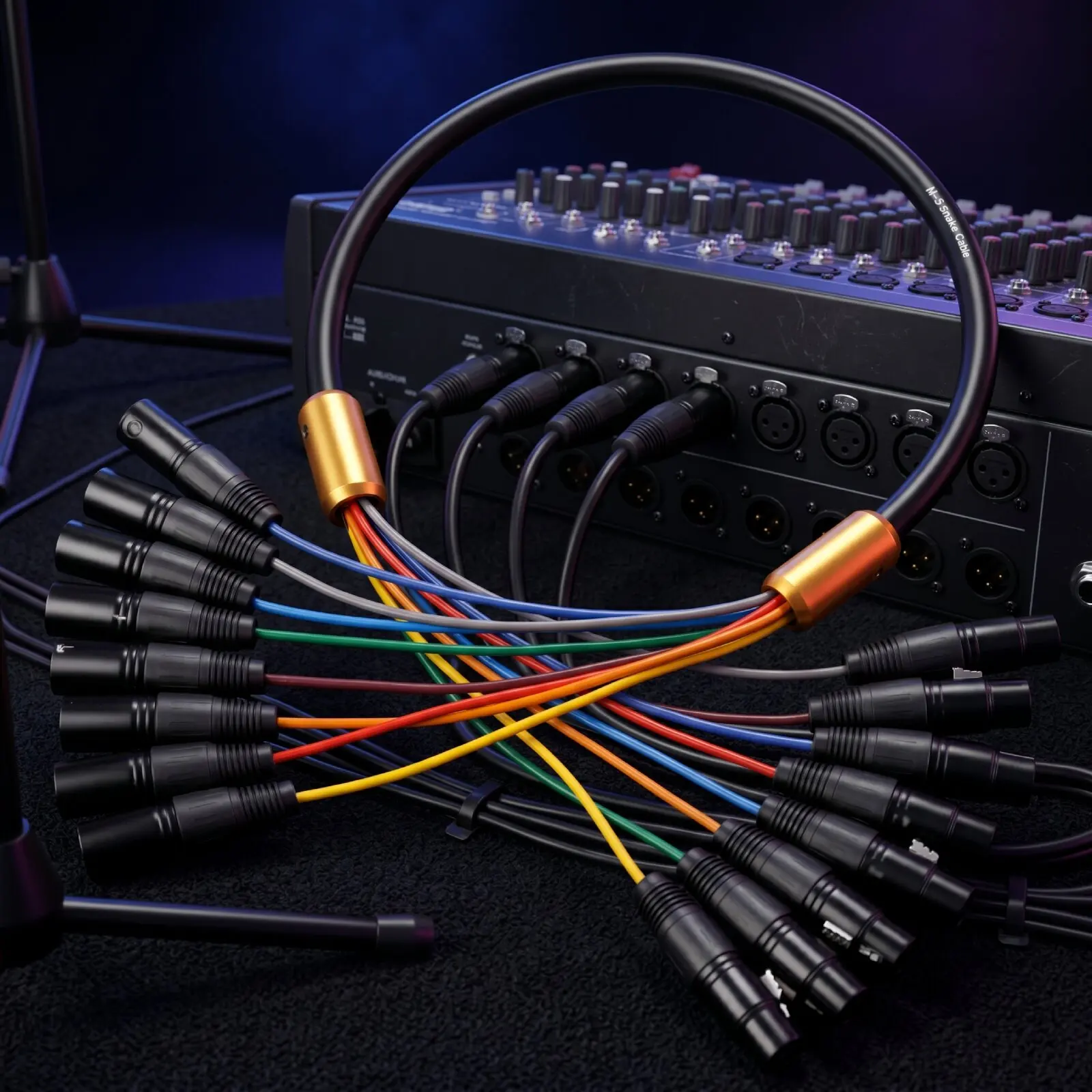 Professional 8-Way Multi-channel Audio Signal Cable XLR Male Female Plug Multi-core Wire for Stage Light Sound System