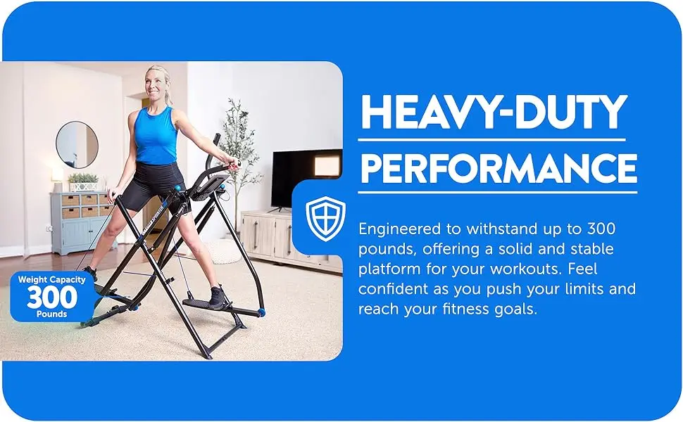 10-in-1 Compact Exercise Machine, 300lb Weight Capacity, Patented Dual Pivot, Fitness Computer