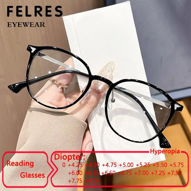 

Classic Anti Blue Light Reading Glasses Men Women Fashion Round Finished Presbyopic Eyewear High Strength+4.5 5.0 6.0 7.0 8.0