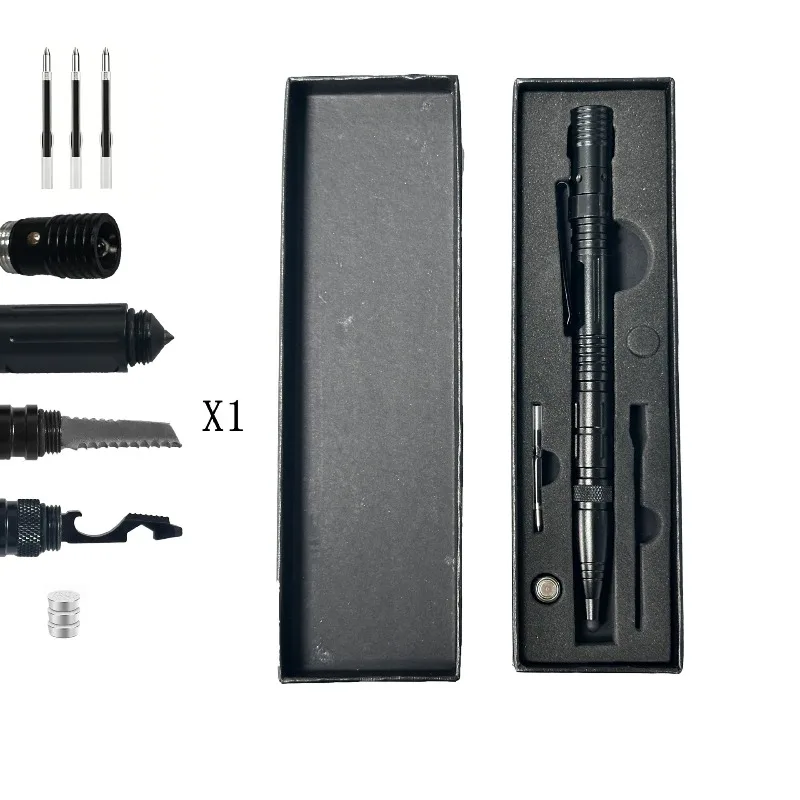 Tungsten Steel Head Tactical Pen Field Survival Emergency Equipment EDC Self Defense Window Breaking Tool Pen Tactical Pen Metal