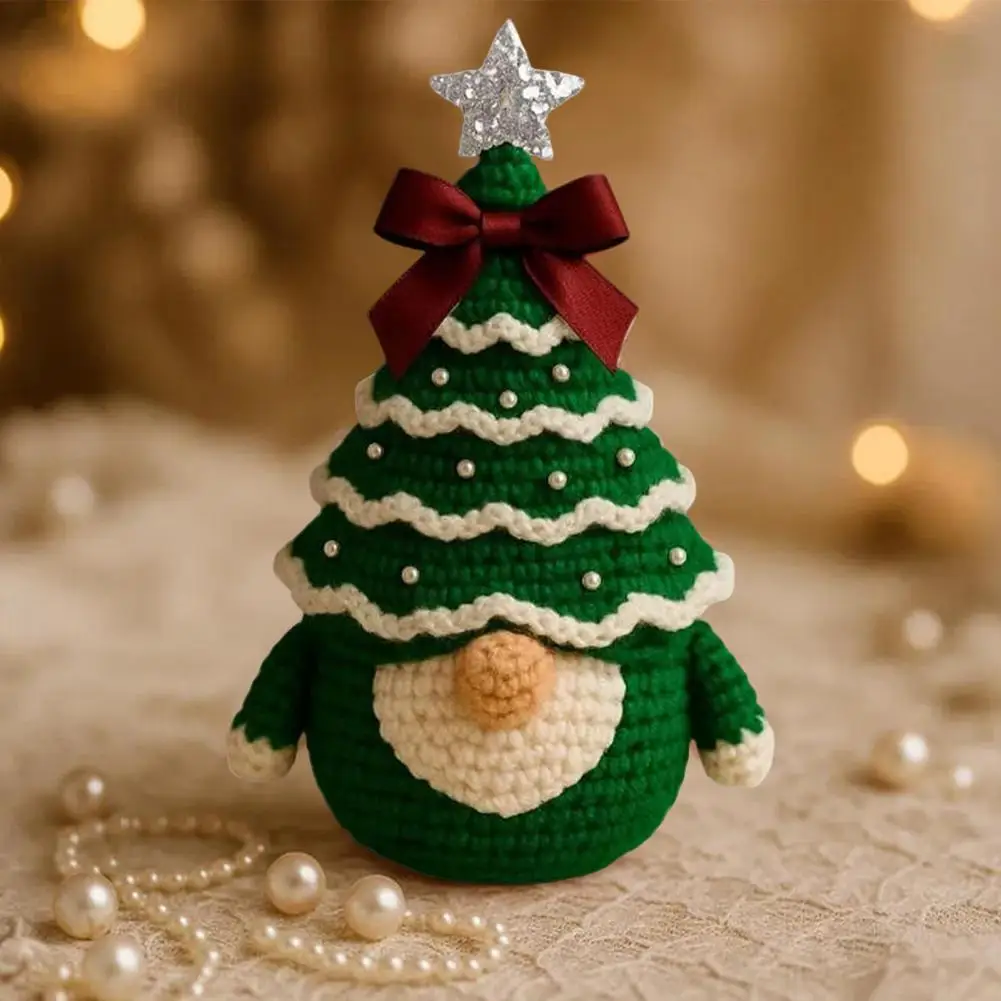 DIY Crochet Christmas Tree Gnome Kit Handmade Holiday Decor Handmade Christmas Tree Gnome Kit Ornaments Set Holiday Decoration