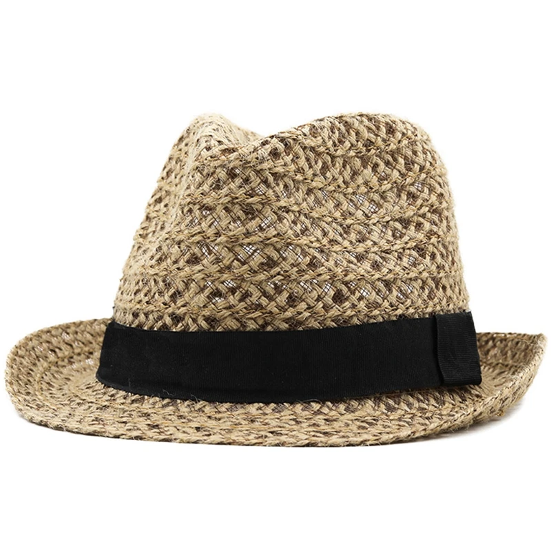 Western Sunshade Cap Summer Panama Beach Caps Women Men Straw Fedora Hats Holiday Handmade Jazz Hat Travel Leisure Sun Hats New