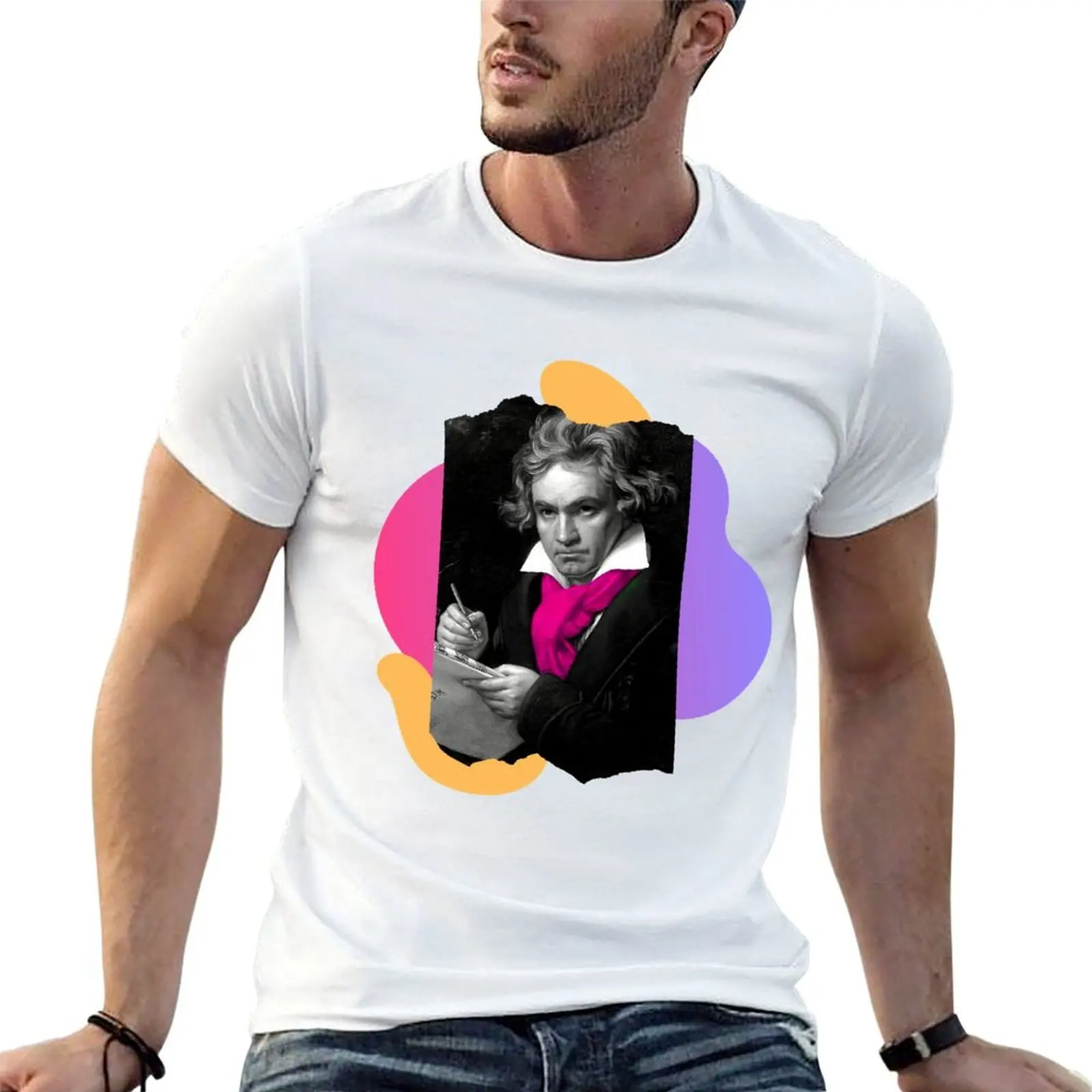 Colourful Beethoven T-Shirt man graphic t shirt man t shirt summer man t shirt graphic T-shirt