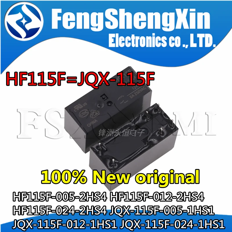 

5pcs JQX-115F HF115F-005-2HS4 HF115F-012-2HS4 HF115F-024-2HS4 HF115F JQX-115F-005-1HS1 JQX-115F-012-1HS1 JQX-115F-024-1HS1