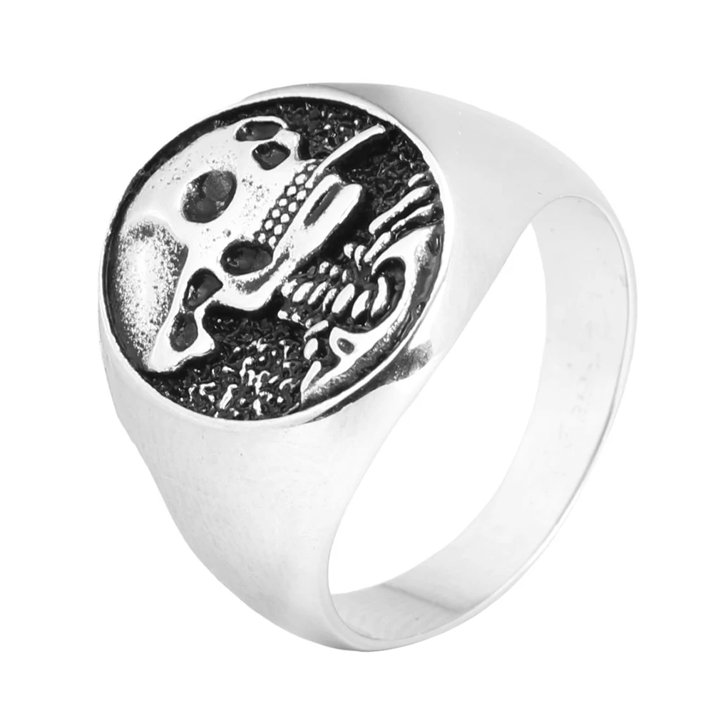 European and American personalized vintage smoking skull men's titanium steel jewelry factory direct supply
