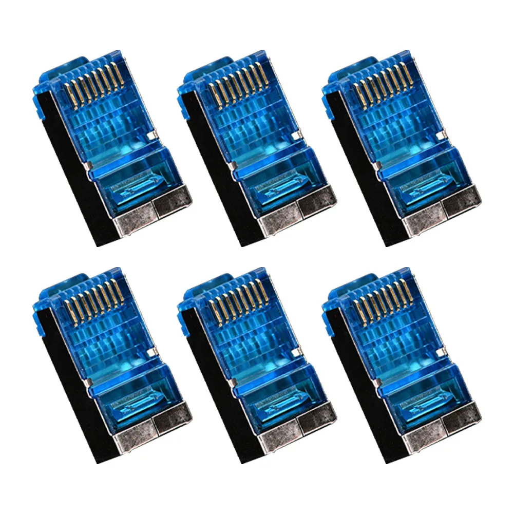 1/6/8/12 Stuks Modulaire Plug Connector Vergulde Drie-Core Afgeschermde Anti-Interferentie Ethernet Connector Pluggen