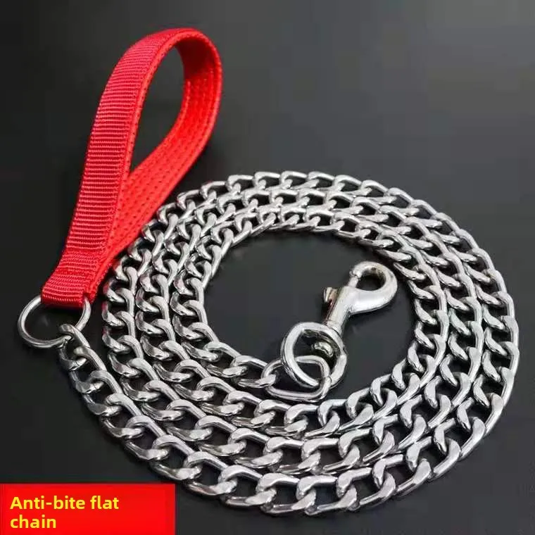 

Stainless steel dog chain with foam handle, anti-wear design, dog iron chain for small, medium and large dogs, pet traction