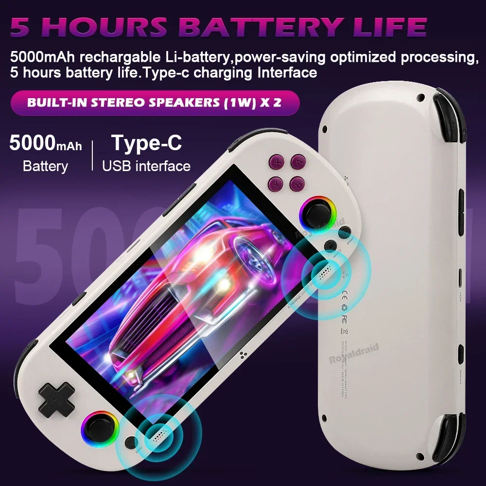 128G 256G Trimui الذكية برو وحدة تحكم بجهاز لعب محمول 4.96 ''IPS شاشة نظام لينكس عصا التحكم RGB الإضاءة الرجعية لعبة فيديو لاعب جديد
