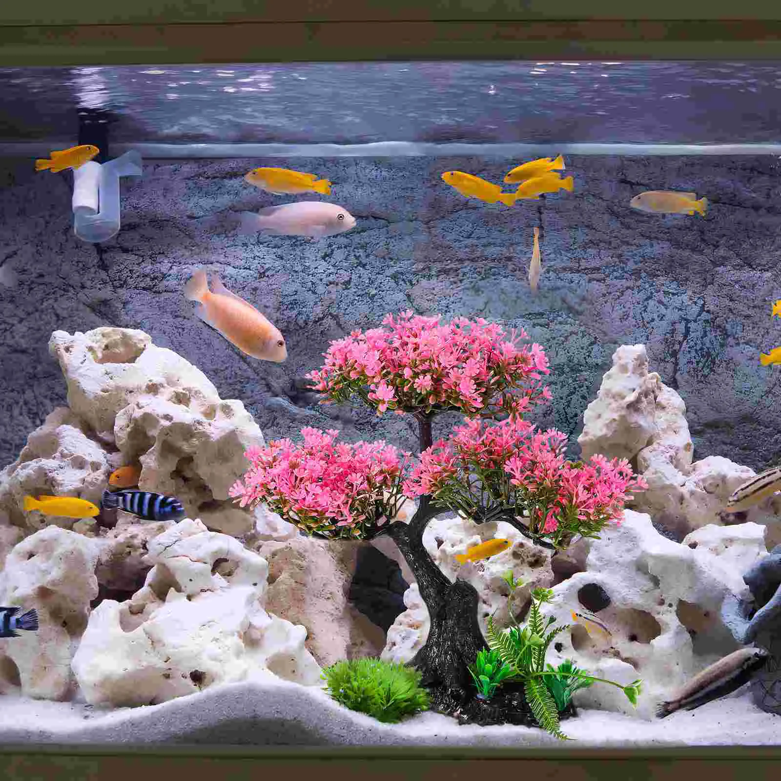 Simulation Plant Combination Realistic Aquarium Plants Fish Tank Set For Plastic