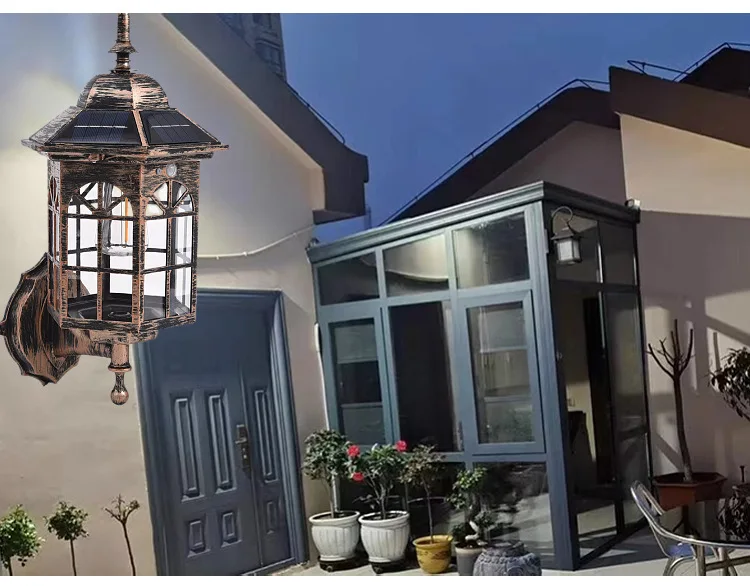 C5 Garden Decor Solar Flame Hanging Lantern Lights Outdoor IP65 3 Modes Solar Powered Lamp Wall Mounted Lights Fence Patio Porch