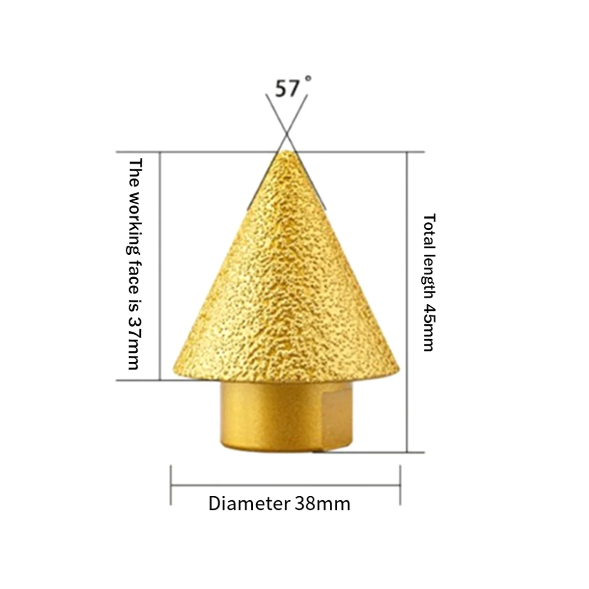 M14 Diamond Chamfer Bits Dia 38mm Milling Tile Cutter Marble Concrete Hole Saw