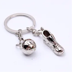 Creative Football and Football Shoes Keychain Metal Simple Keyring Personality Car Key Chain Gifts New in 2023 Free Shipping