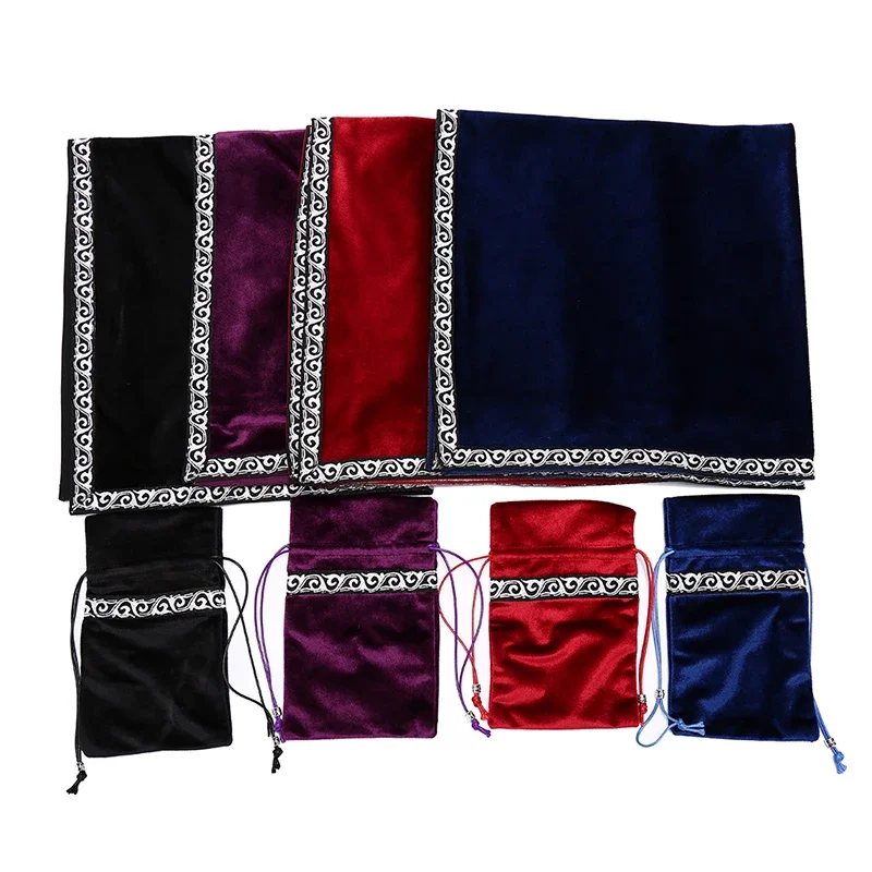 Velvet Retro Tarot Cards Bag: 2PCS/Lot Tablecloth Divination