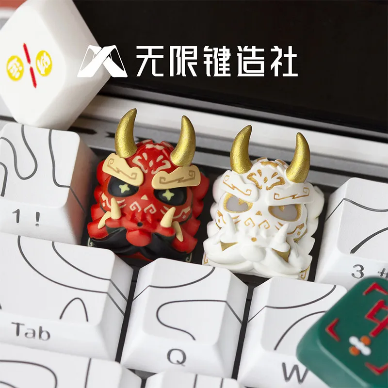 Original Auspicious Beast Nuo Mask Dharma Resin Keycap Pi Xiu Single Replaceable Esc Keycap For Mechanical Keyboard Decoration
